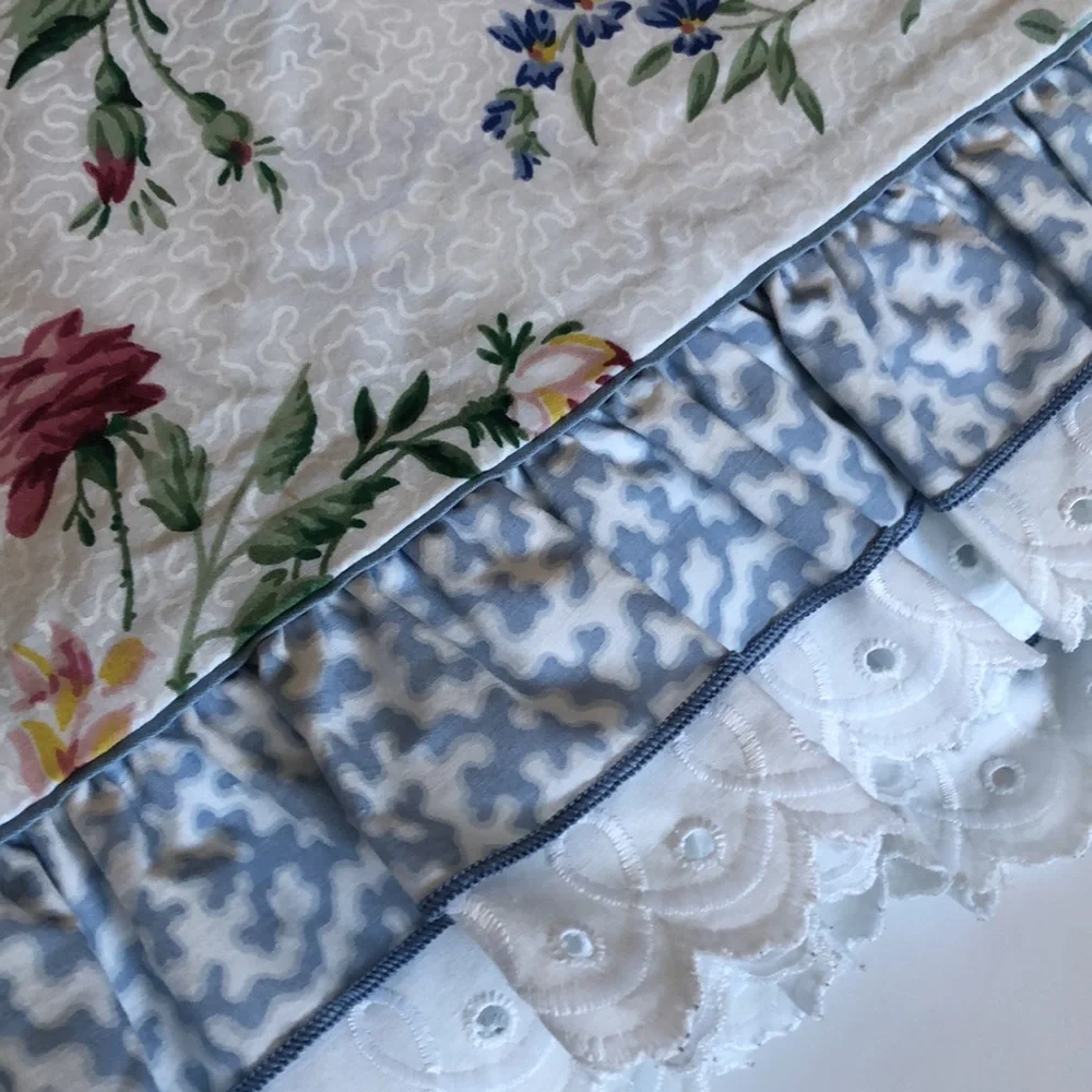 Floral Waverly Twin Flat Sheet White Waverly Flowers Flat Sheet Eyelet